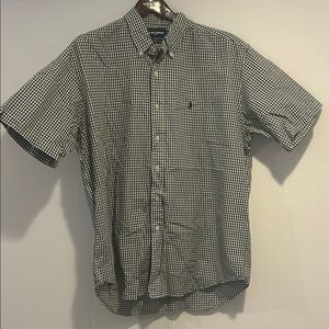 Ralph Lauren Men's Black and White Gingham Shirt